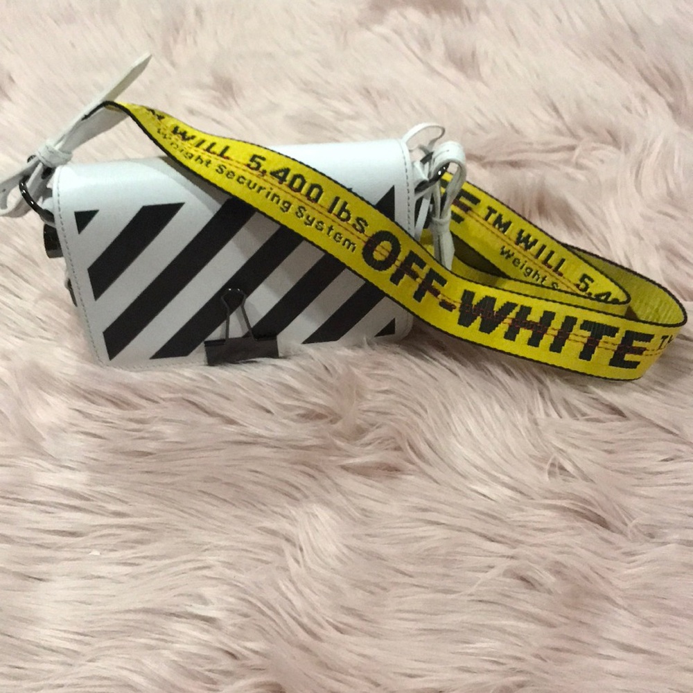 Diagonal Stripe Mine Flap Bag